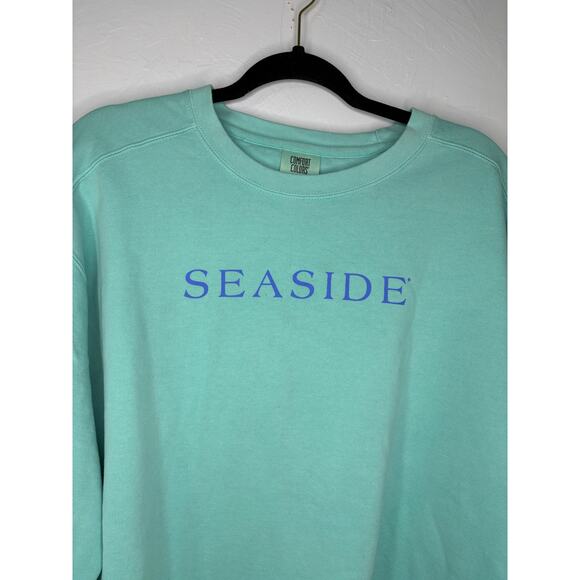 Comfort Colors Seaside Yacht Club Crewneck Sweatshirt Blue Green Size Large 30A - Picture 2 of 7